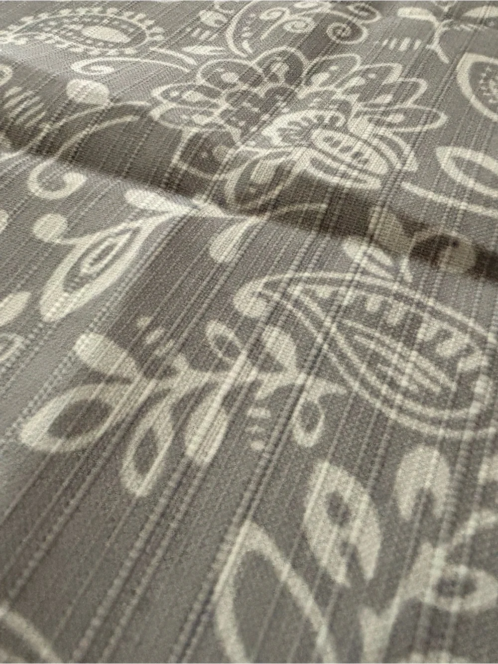 Light Gray Floral Shower Curtain